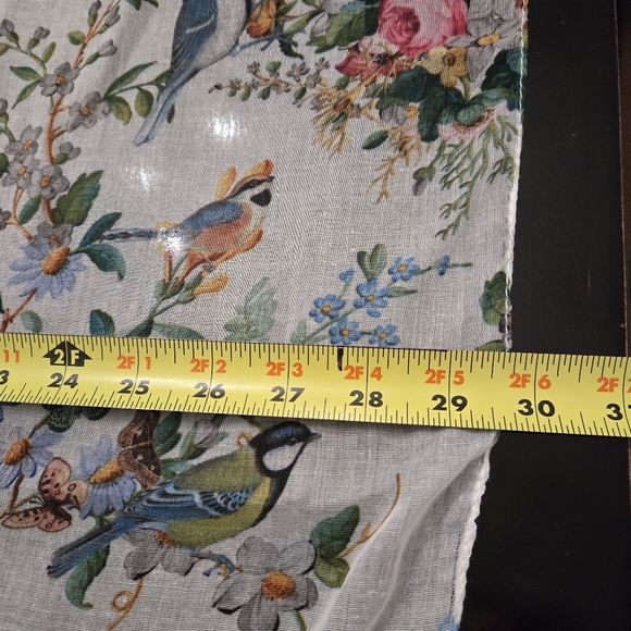 Botanical Printed Scarf With Roses Butterflies & Birds - Picture 9 of 16